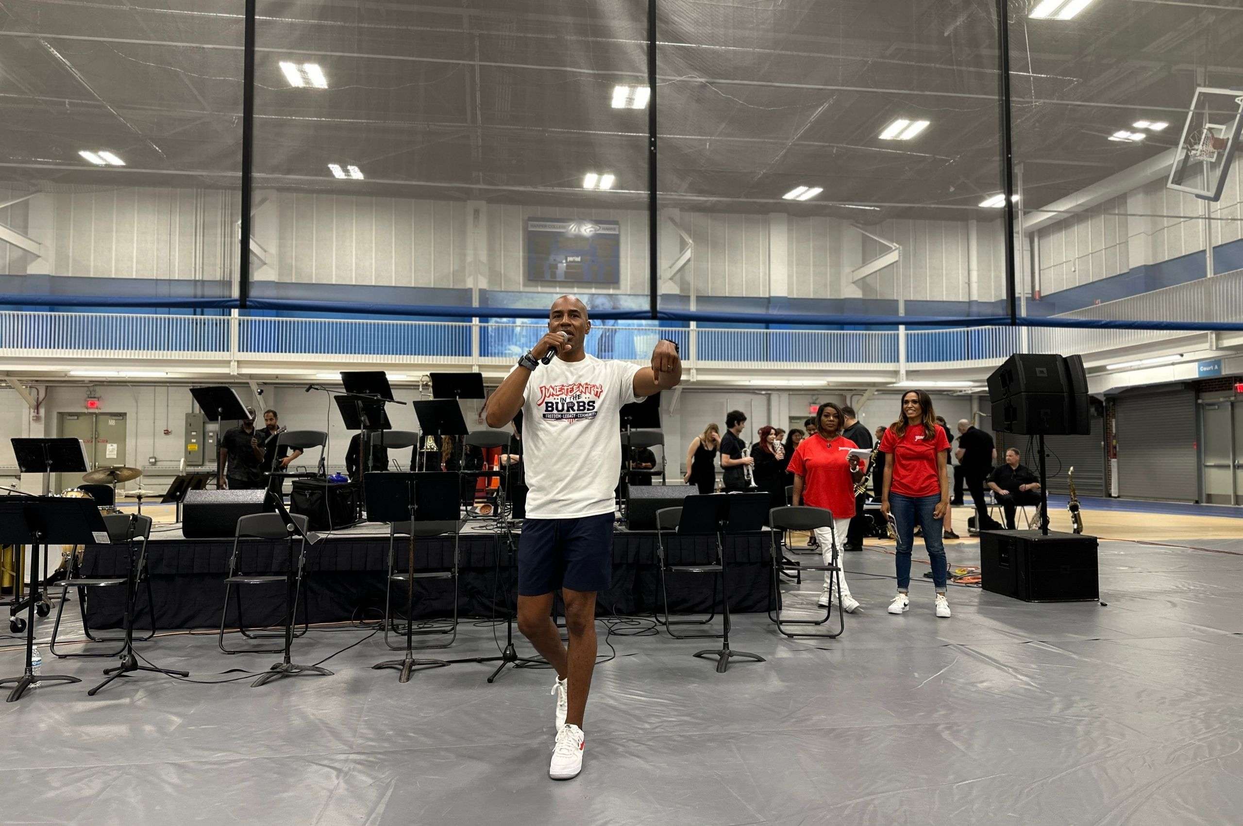 Trustee Gibson at the Juneteenth celebration at Harper College